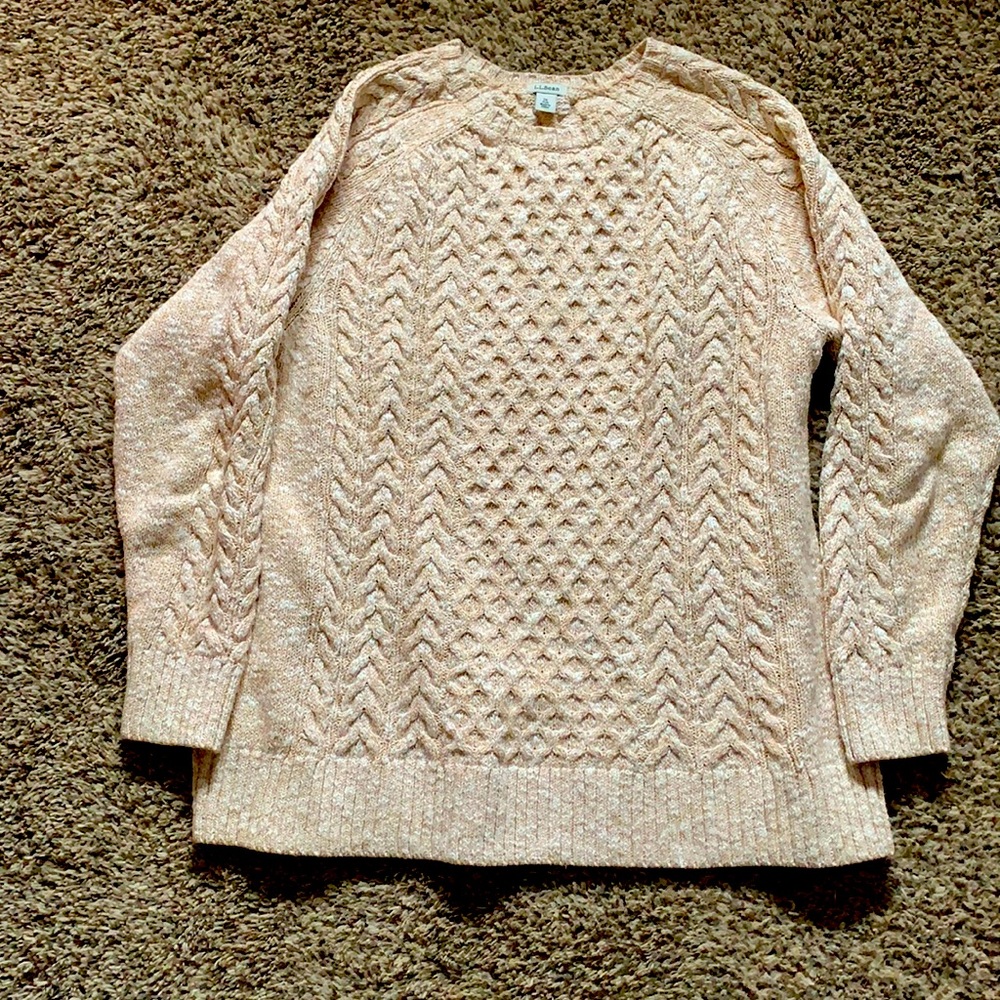 L.L Bean Cotton Ragg Sweater. 1X Oatmeal